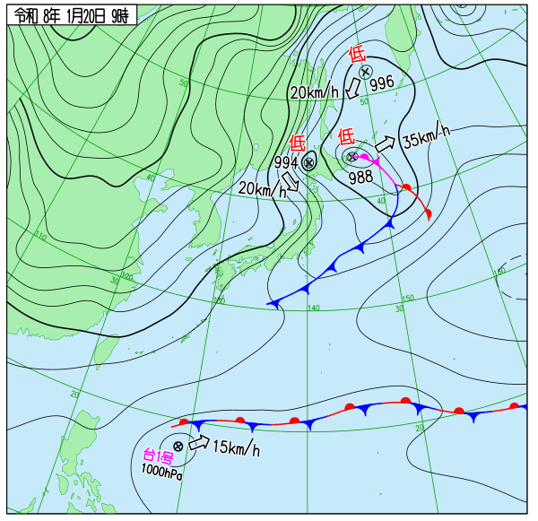 今日の天気予想図