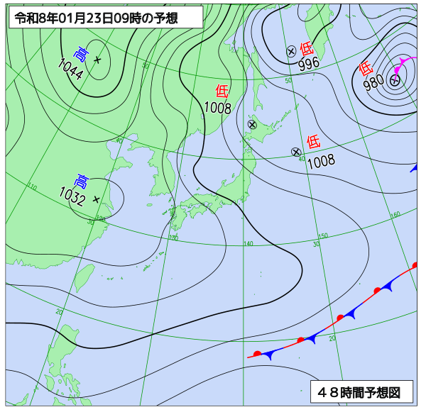 48時間天気予想図
