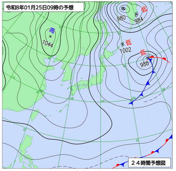 24時間天気予想図