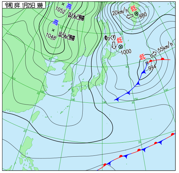 今日の天気予想図