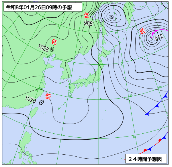 24時間天気予想図