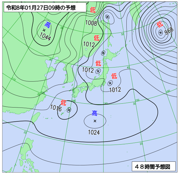 48時間天気予想図