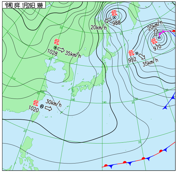 今日の天気予想図