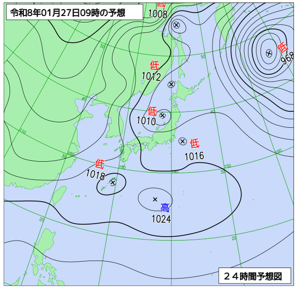 24時間天気予想図