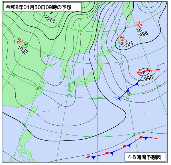 48時間天気予想図
