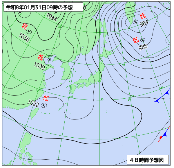 48時間天気予想図