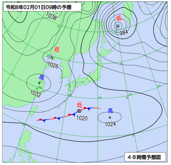 48時間天気予想図