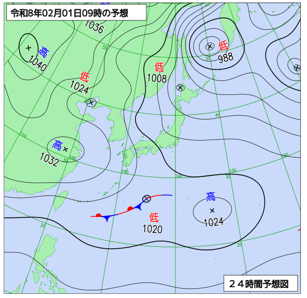24時間天気予想図