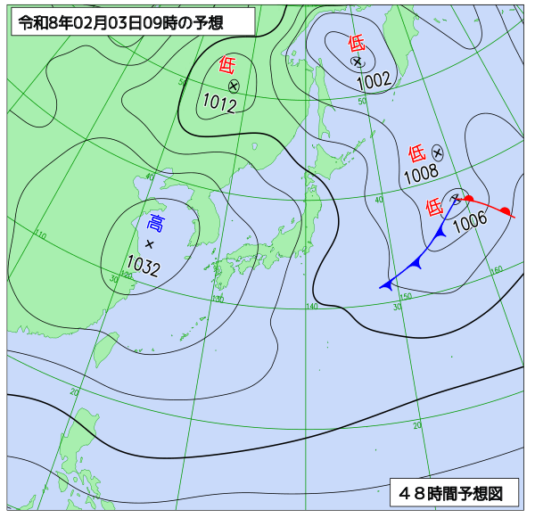 48時間天気予想図