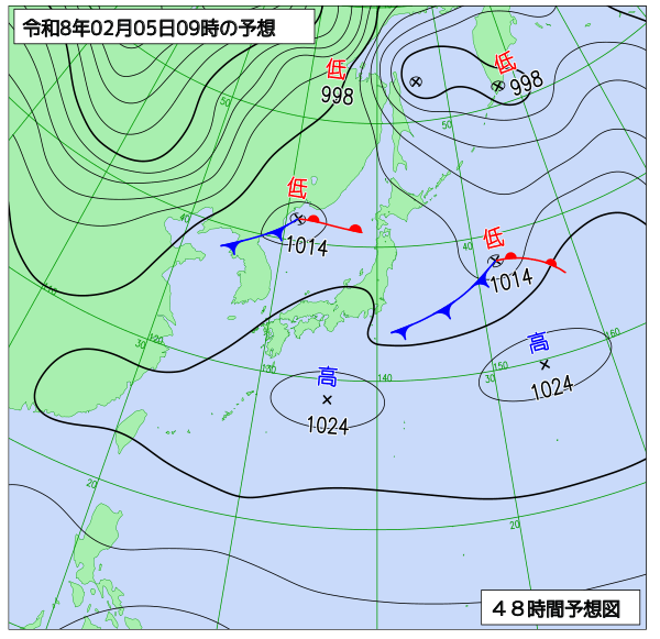 48時間天気予想図