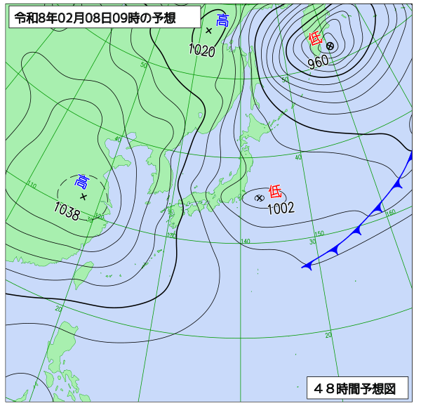 48時間天気予想図