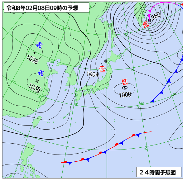 24時間天気予想図