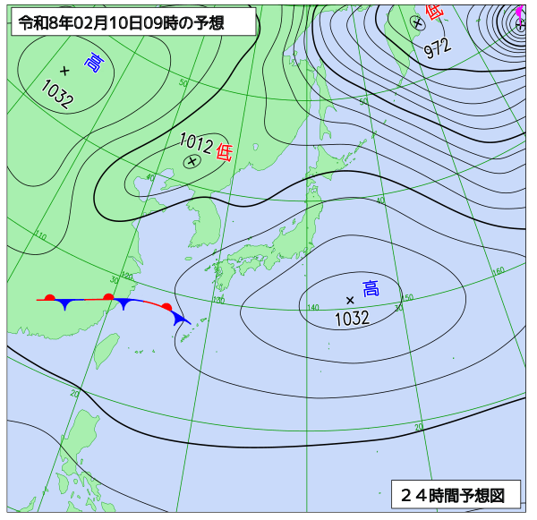 24時間天気予想図