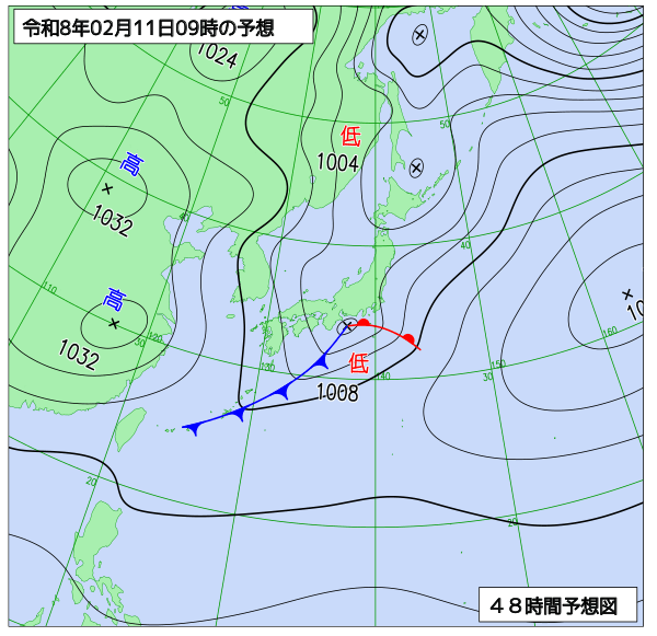 48時間天気予想図