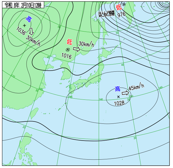 今日の天気予想図