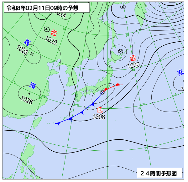 24時間天気予想図