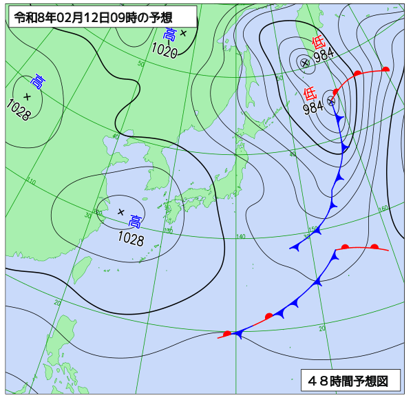 48時間天気予想図