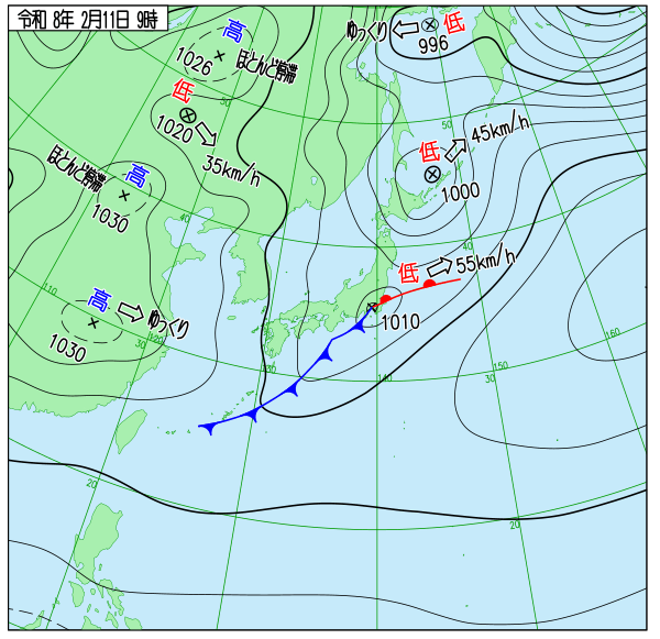 今日の天気予想図