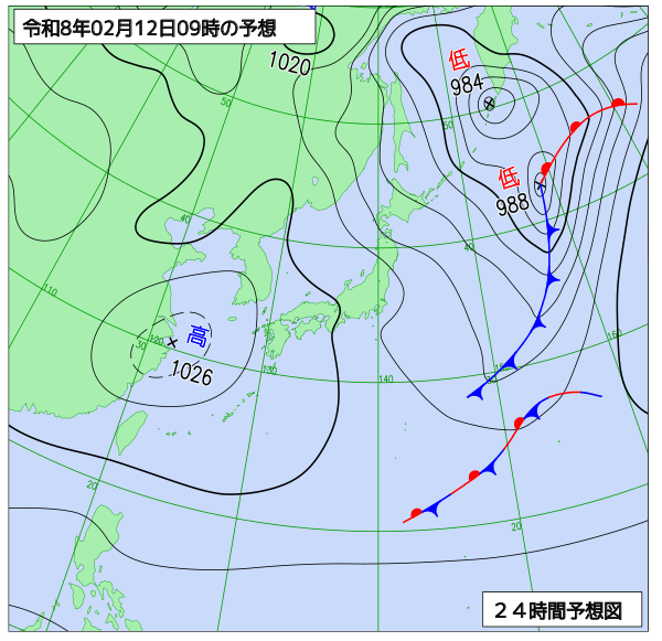 24時間天気予想図