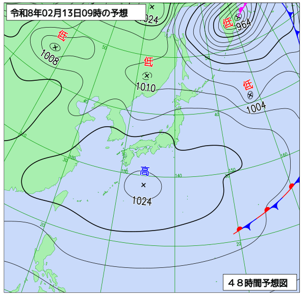 48時間天気予想図