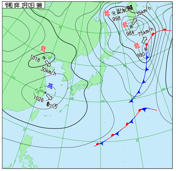 今日の天気予想図