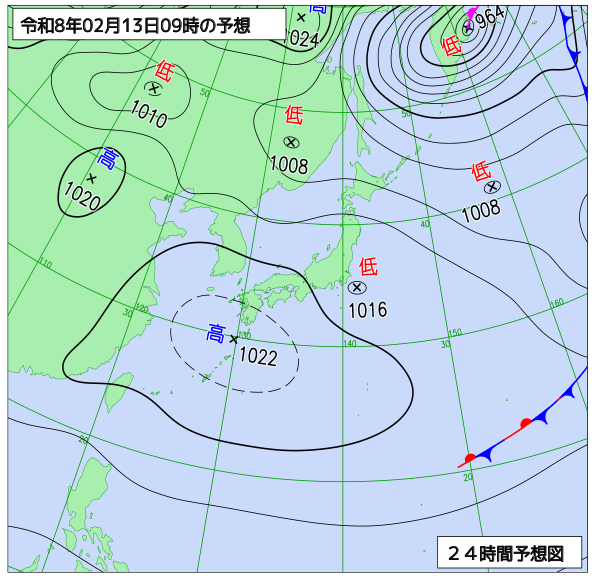 24時間天気予想図