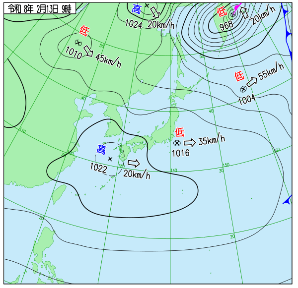 今日の天気予想図