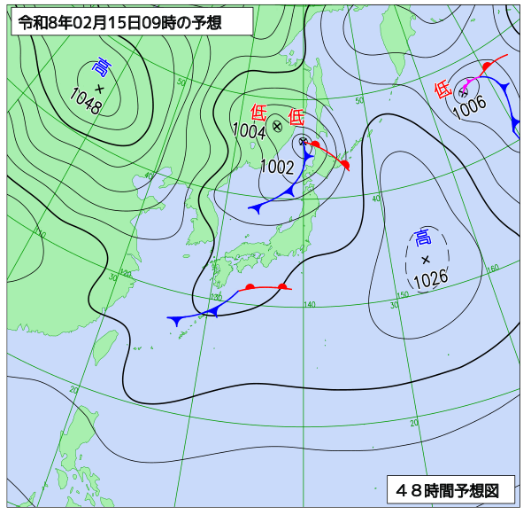 48時間天気予想図