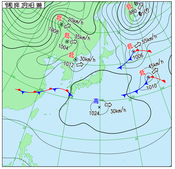 今日の天気予想図
