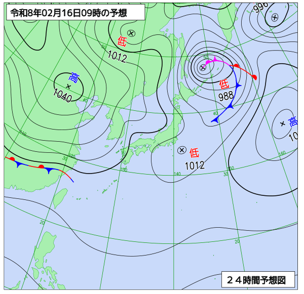 24時間天気予想図