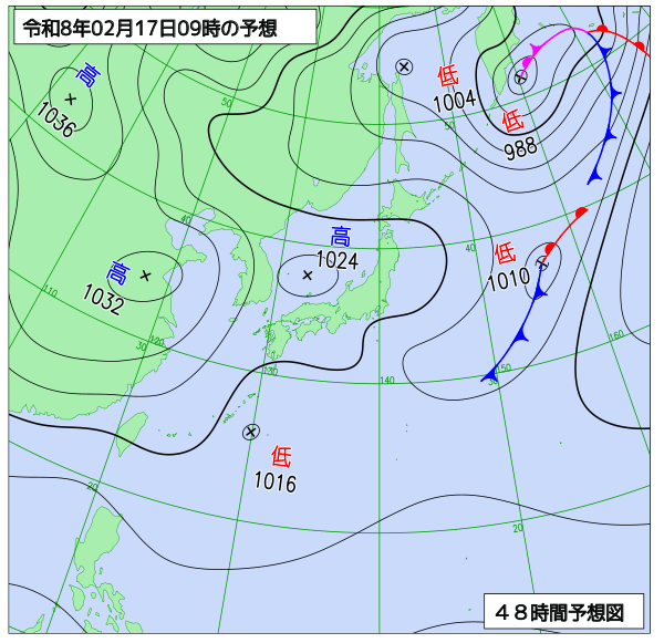 48時間天気予想図
