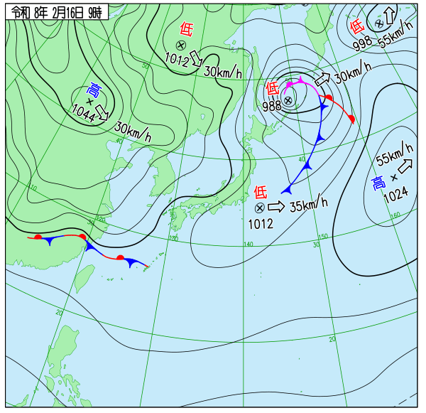 今日の天気予想図