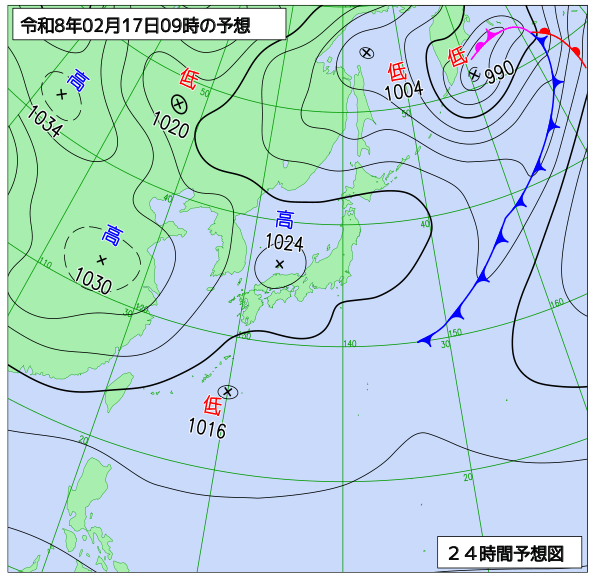 24時間天気予想図