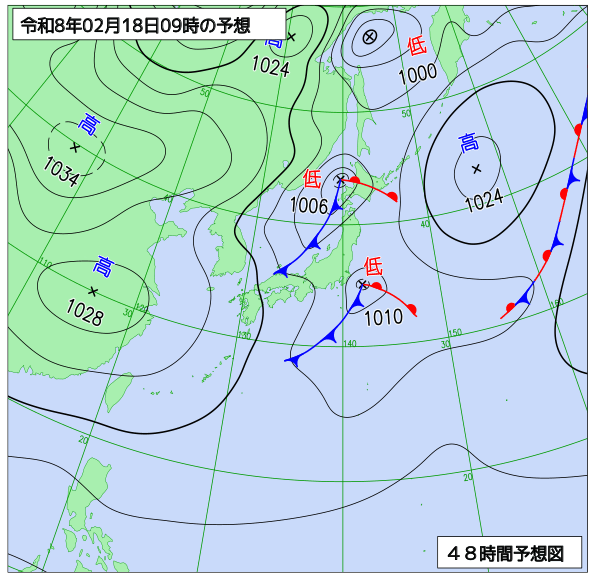 48時間天気予想図