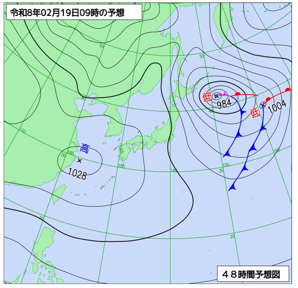 48時間天気予想図