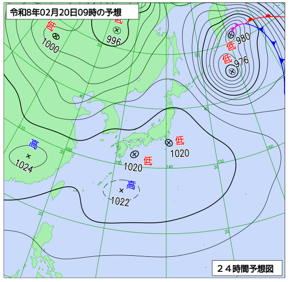 24時間天気予想図