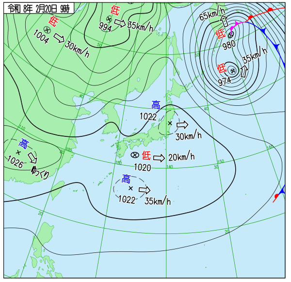 今日の天気予想図