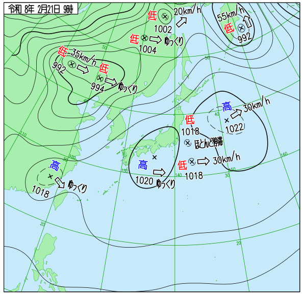 今日の天気予想図