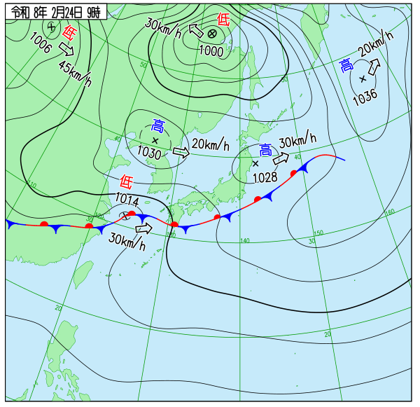 今日の天気予想図