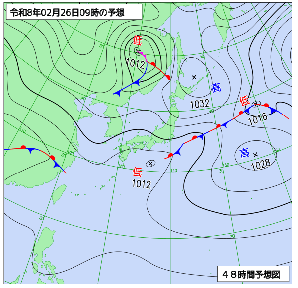 48時間天気予想図