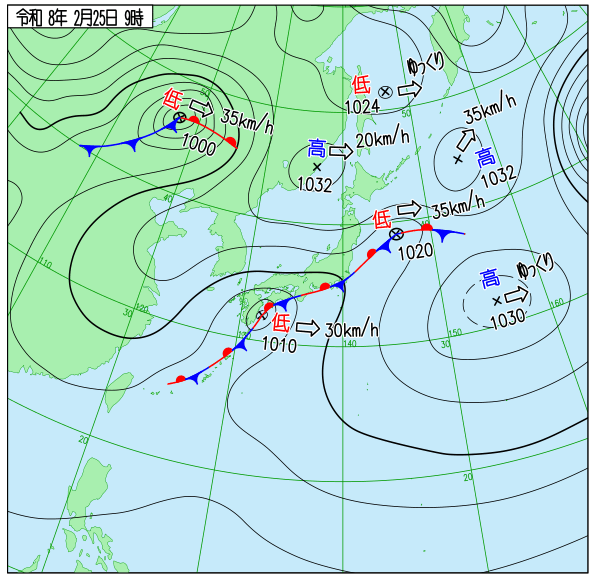 今日の天気予想図