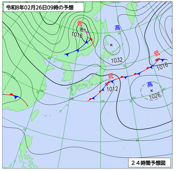 24時間天気予想図