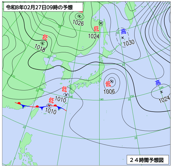 24時間天気予想図