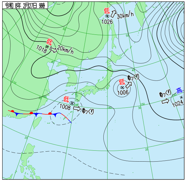 今日の天気予想図