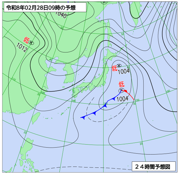 24時間天気予想図