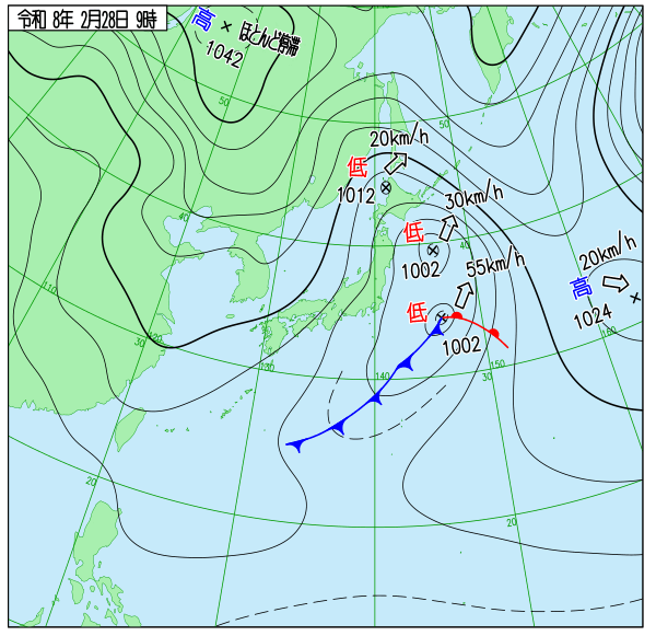 今日の天気予想図