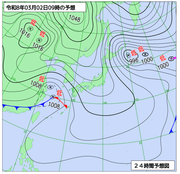 24時間天気予想図