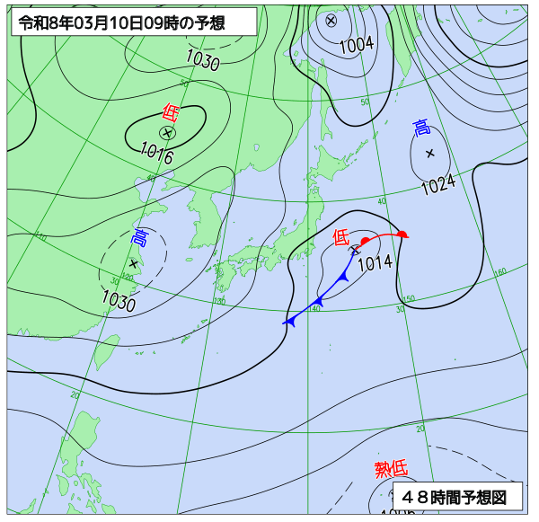 48時間天気予想図