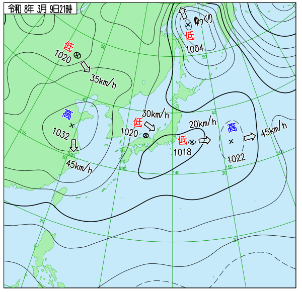 今日の天気予想図