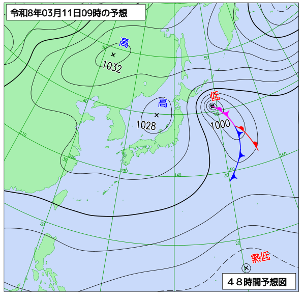48時間天気予想図